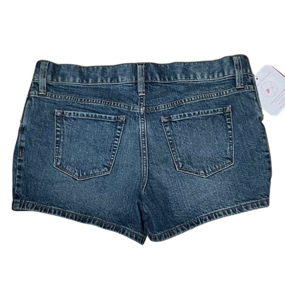 ISABEL MATERNITY underbelly side elastic medium blue wash denim jean shorts NWT - Picture 2 of 4